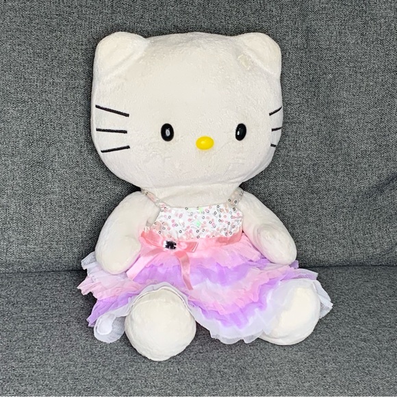 Hello Kitty by Sanrio Build a Bear Plush w/ Pastel Ruffle Dress No Bow - Picture 1 of 13